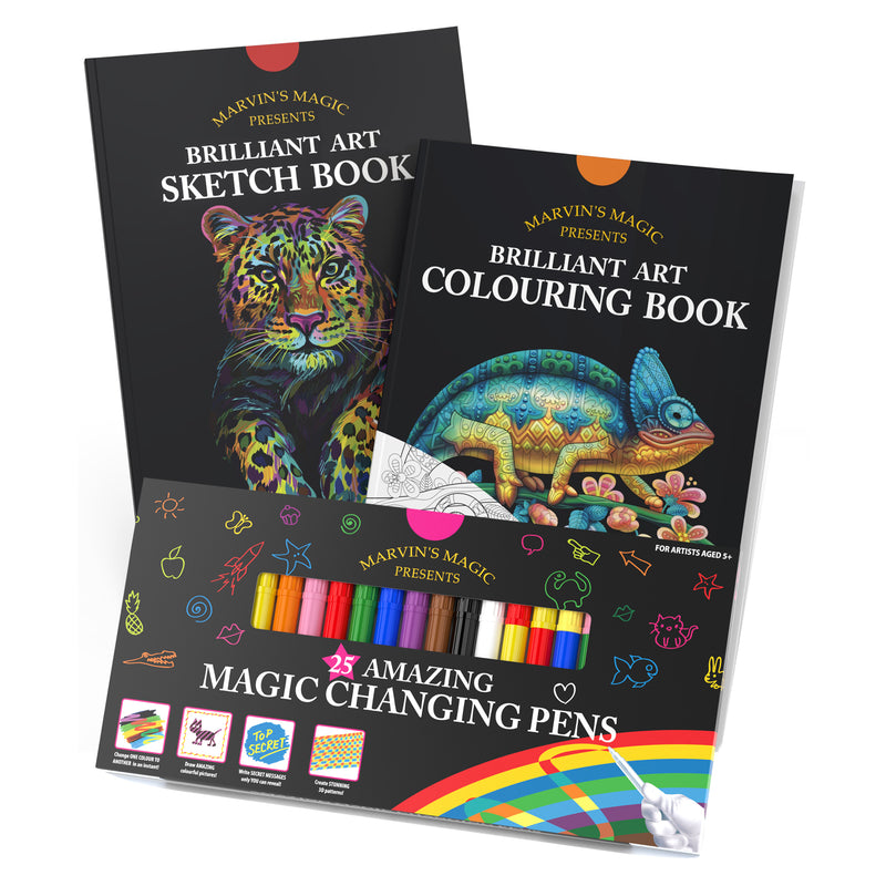 Colouring Book/Sketch Pad + Pens